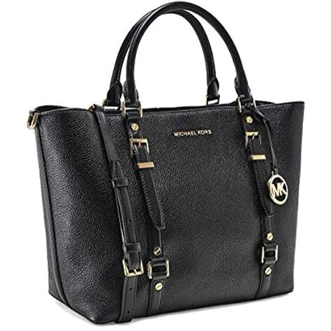 michael kors black & white pattern|Michael Kors large black tote.